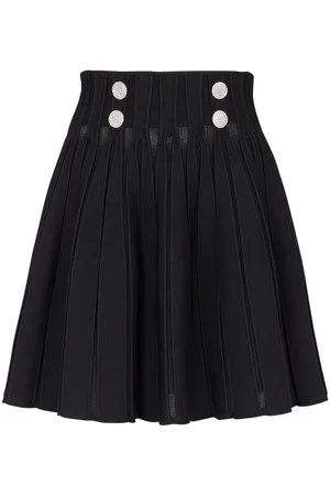 Balmain Falda skater plisada de canalé