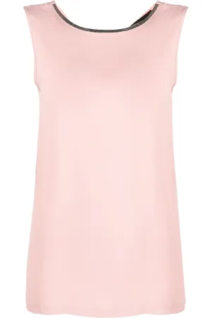 Fabiana Filippi Top de seda con detalle de mostacillas