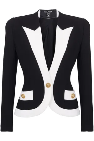 Balmain Blazer de crepé con diseño de dos tonos