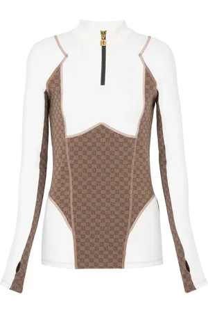 Balmain Top tejido con monograma en jacquard