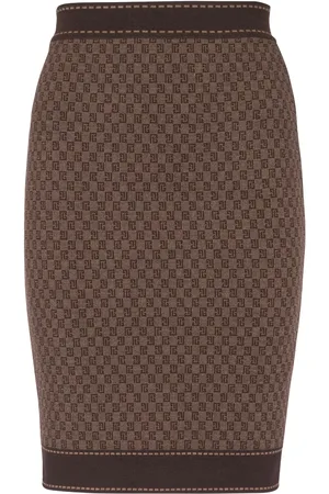Balmain Falda con monograma en jacquard