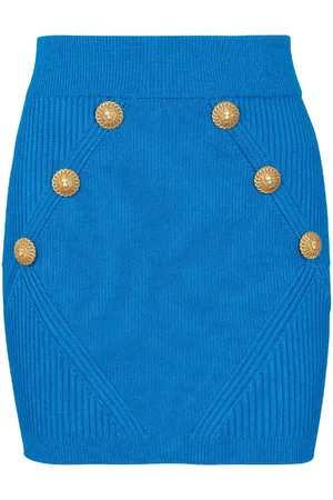 Balmain Falda corta con diseño tejido y botones