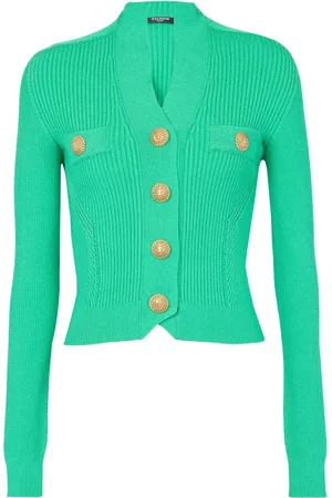 Balmain Cárdigan tejido de canalé con botones