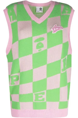 A Bathing Ape Chaleco tejido con motivo de cuadros ajedrez