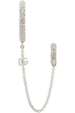 Dolce & Gabbana Aretes con detalles de cristal y letras del logo