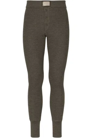 Dolce & Gabbana Pantalones tejidos de canalé con parche del logo