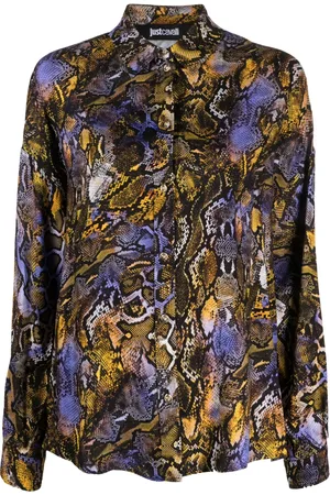 Roberto Cavalli Camisa con estampado de piel de pitón
