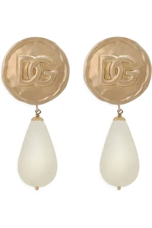 Dolce & Gabbana Aretes con logo en relieve y cierre