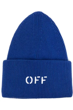 OFF-WHITE Gorro tejido de canalé con logo