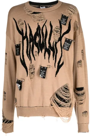 HACULLA Suéter con logo en intarsia y efecto envejecido