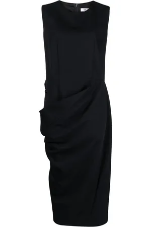 Comme des Garçons Vestido midi sin mangas con cuello redondo