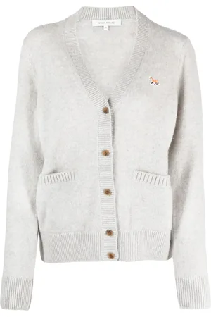 Maison Kitsuné Cárdigan con parche del logo y cuello en V
