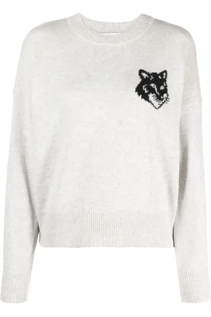 Maison Kitsuné Suéter con logo en intarsia