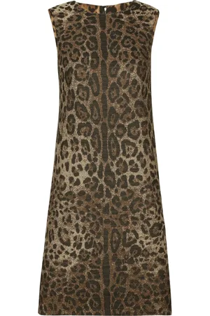 Dolce & Gabbana Vestido midi con motivo de leopardo en jacquard