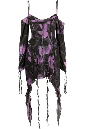 MISBHV Vestido corto de gasa con estampado floral