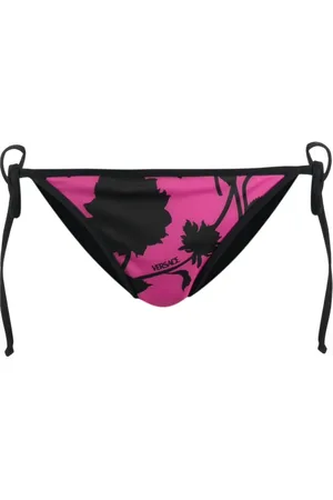 VERSACE Bikini bottom con palmeras estampadas