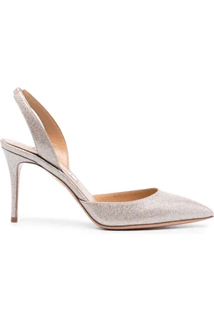 Aquazzura Zapatillas con glitter y tacón de 90mm