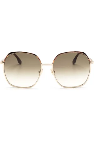 Victoria Beckham Lentes de sol con armazón redonda y logo grabado