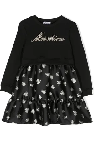 Moschino Vestido manga larga con logo estampado