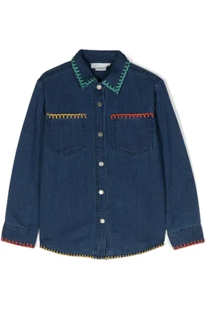 Stella McCartney Camisa de mezclilla con parche del logo