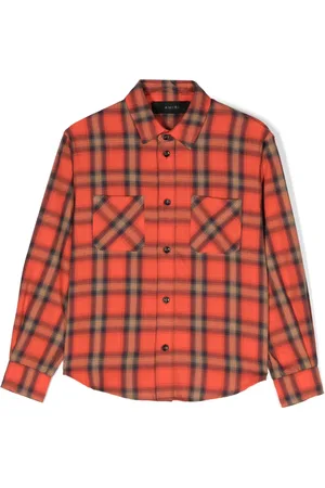 AMIRI Camisa con logo bordado y motivo de cuadros