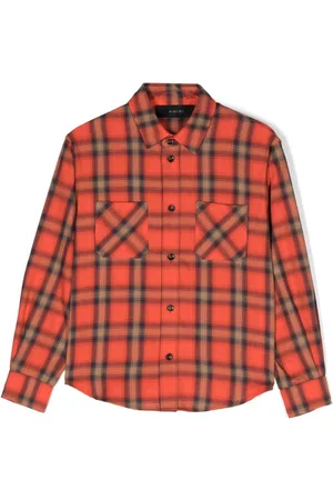 AMIRI Camisa con logo bordado y motivo de cuadros