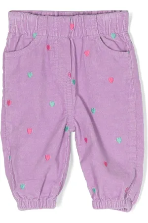Stella McCartney Pantalones de pana con logo bordado