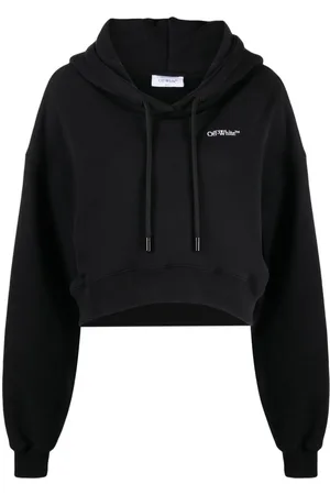 OFF-WHITE Hoodie corta con logo estampado