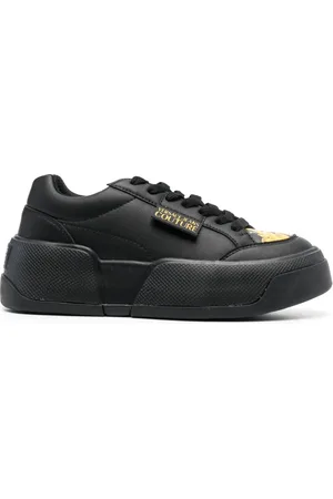 VERSACE Tenis con parche del logo y puntera redonda