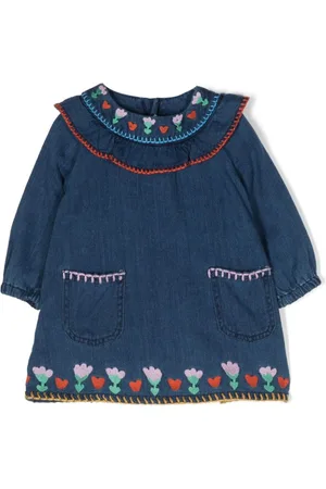Stella McCartney Vestido de mezclilla con motivo bordado