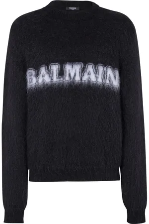 Balmain Suéter con acabado cepillado y logo estampado