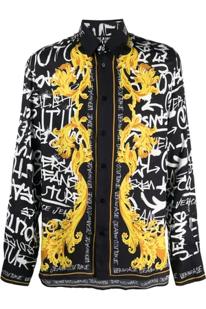 VERSACE Camisa manga larga con logo estampado