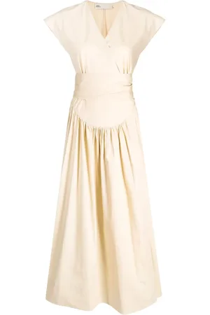 Tory Burch Vestido cruzado con lazo en la cintura