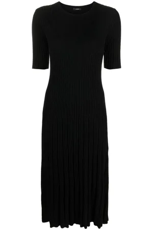 Joseph Vestido midi tejido de canalé manga corta