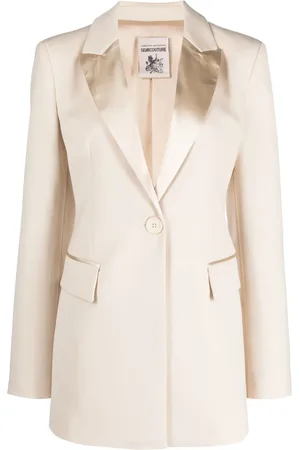 SEMICOUTURE Blazer con solapas en satén y botones