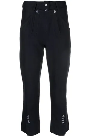 Dior Pantalones capri con botones en los bajos 1990