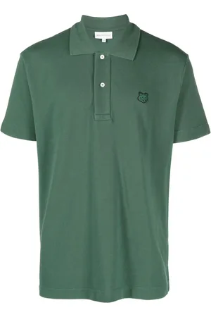 Maison Kitsuné Playera tipo polo de piqué con aplique del logo