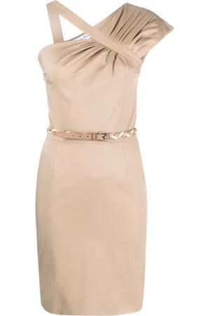 Dior Vestido plisado con hombro descubierto 2010