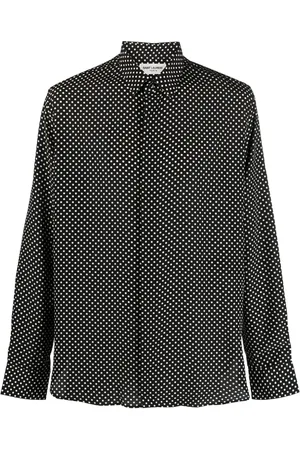 Saint Laurent Camisa de seda con lunares estampados