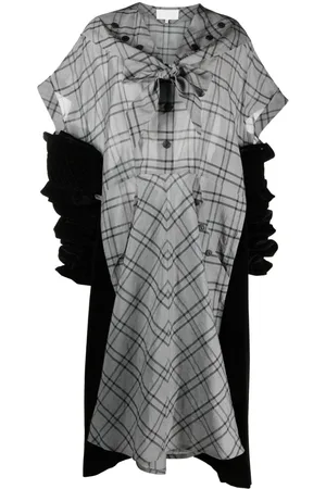 Maison Margiela Vestido midi Spliced con cuadros estampados