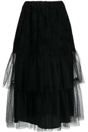 NOIR KEI NINOMIYA Falda midi de tul con capas escalonadas
