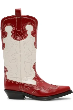 Botas cowboy vaqueras de color blanco para mujer en rebajas