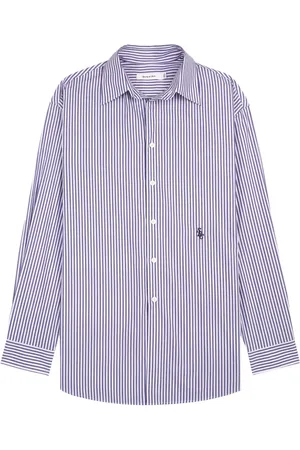 Sporty & Rich Camisa SRC con logo bordado y motivo de rayas