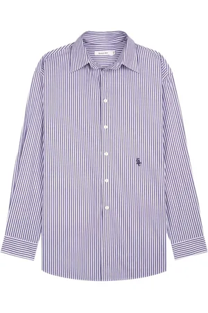Sporty & Rich Camisa SRC con logo bordado y motivo de rayas
