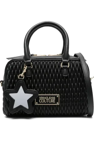 VERSACE Bolsa de hombro con placa del logo