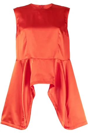 Comme des Garçons Top satinado con dobladillo asimétrico
