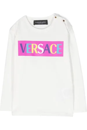 VERSACE Playera manga larga con logo estampado