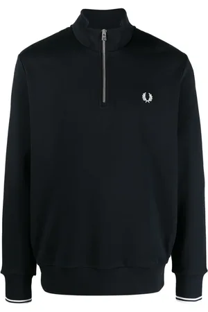 Fred Perry Suéter con logo bordado y cierre