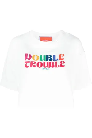 La DoubleJ Playera Discman con eslogan bordado