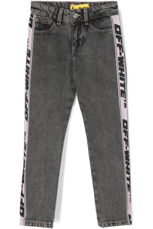 OFF-WHITE Jeans rectos con banda de logo